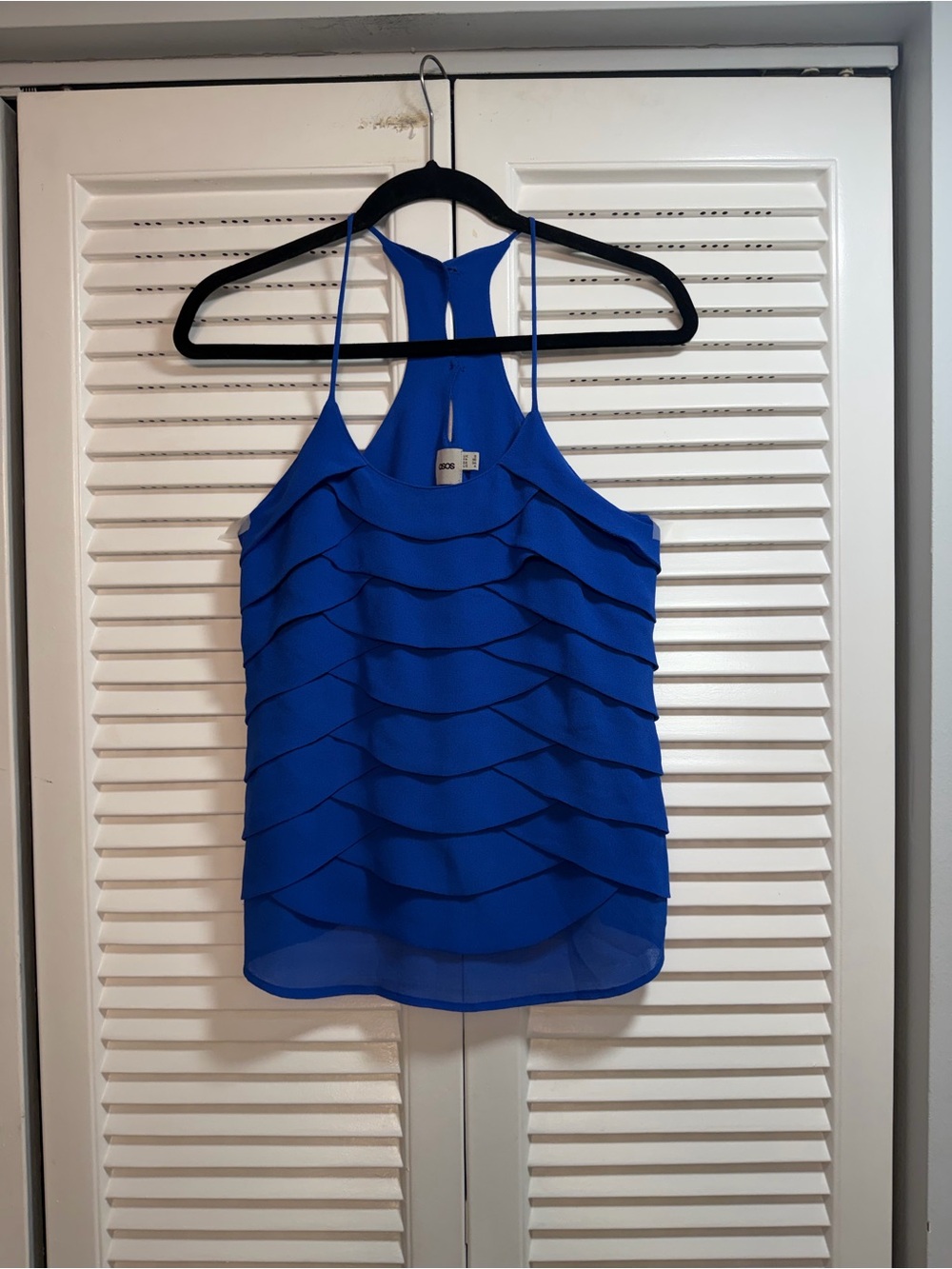 ASOS Cobalt Blue Layered Ruffle Racerback Cami